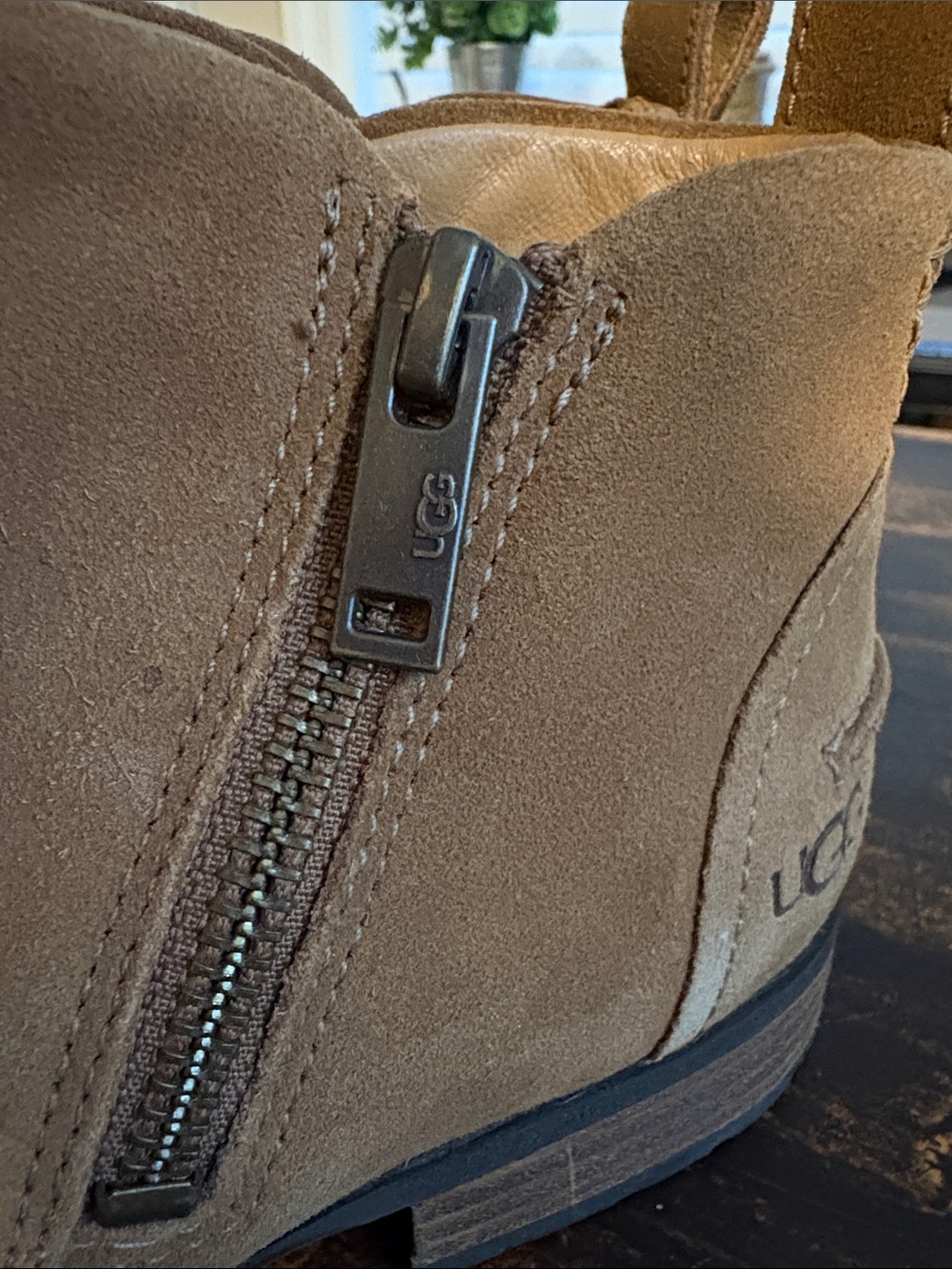 UGG Womens Chestnut Tan Suede Zip Chukka Boots - Picture 3 of 8
